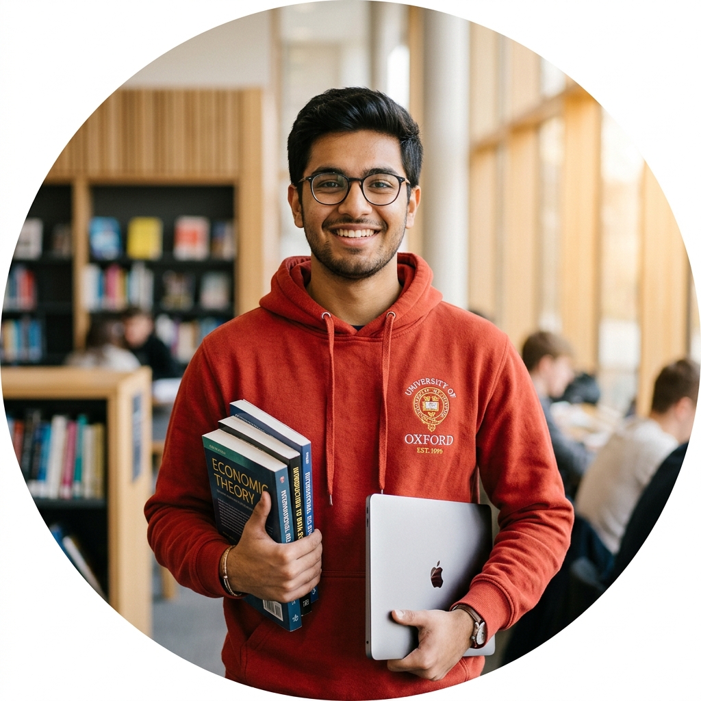 Student with academic materials